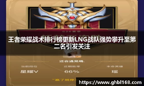 王者荣耀战术排行榜更新LNG战队强势攀升至第二名引发关注